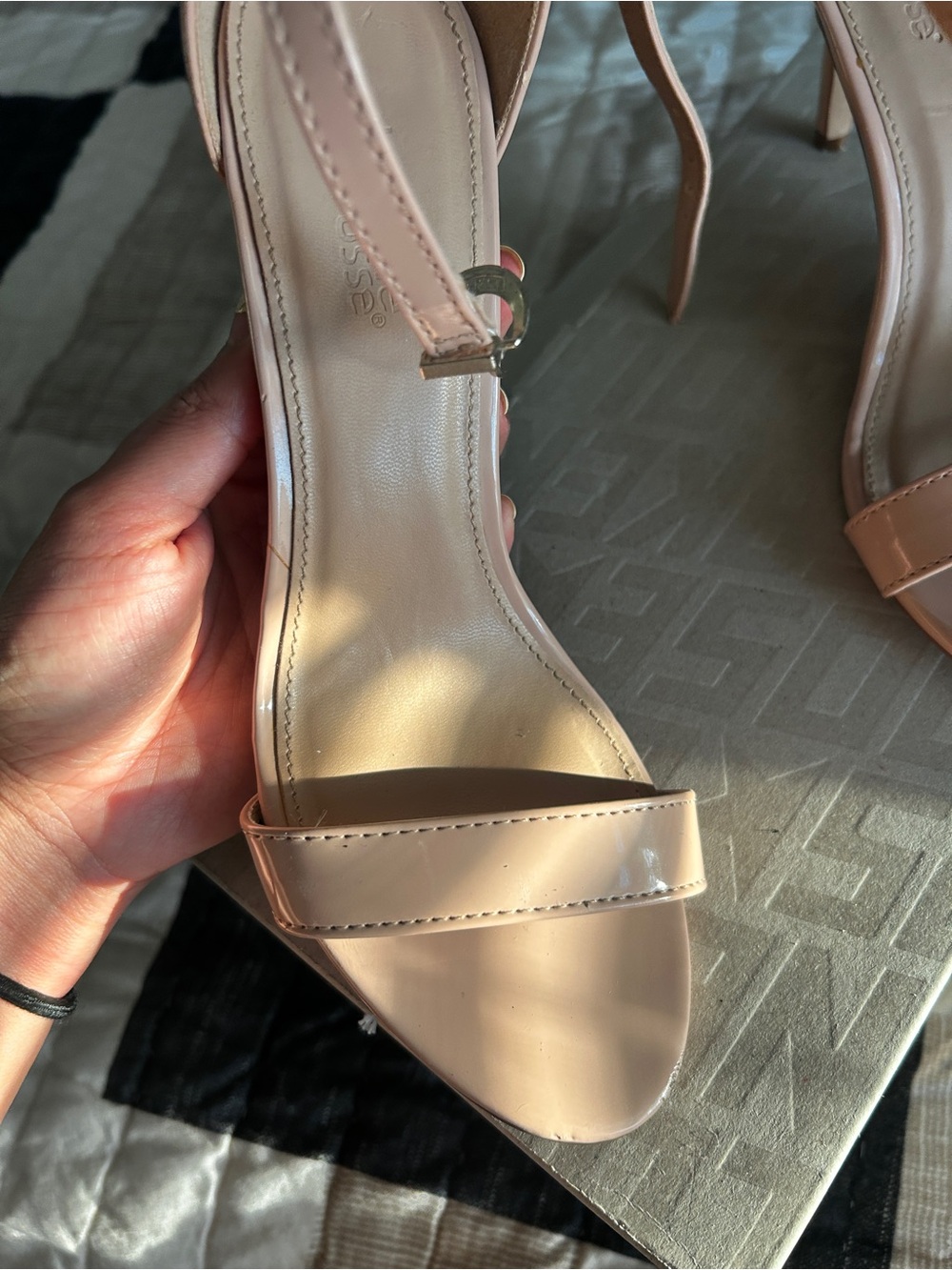 Charlotte Russe Women’s Ankle-Strap Sandal in Nude - Picture 2 of 4